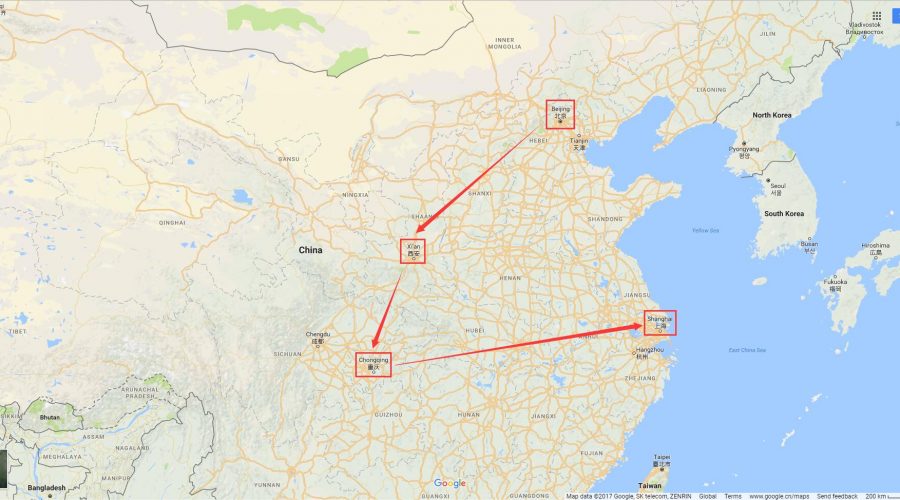 map-11-days-leisure-china-tour-with-yangtze-cruise