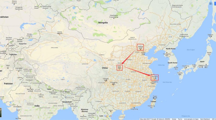map-8-days-china-tour-beijing-xian-shanghai