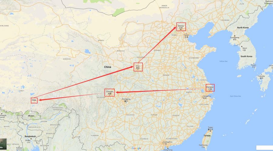 map-china-tour-with-panda-holding-and-tibet-exploring